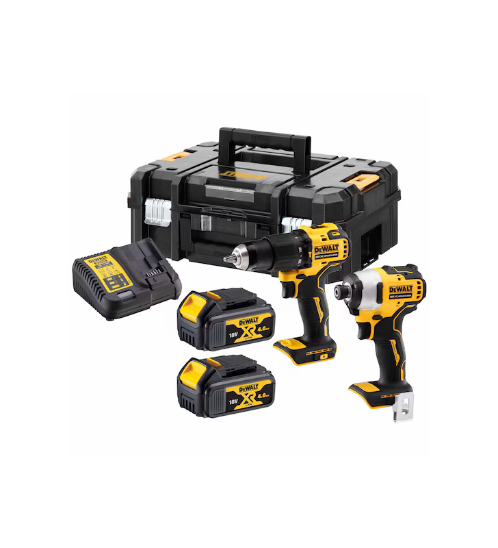 DEWALT -  Set 2 machines 18V XR Brushless perceuse à percussion (DCD709) + visseuse à chocs (DCF809) DCK2062M2T-QW