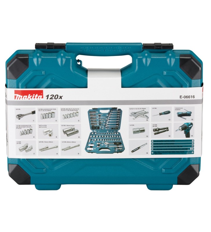 MAKITA - Coffret d'outils à main et d'embouts de vissage, 120 pièces E-06616