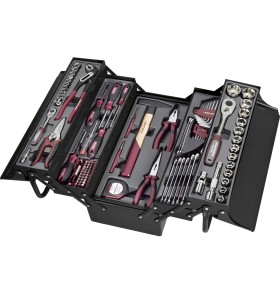KRAFTWERK Boîte à outils en métal, équipée, 1/4" + 1/2", 106 pièces. 206.000.000