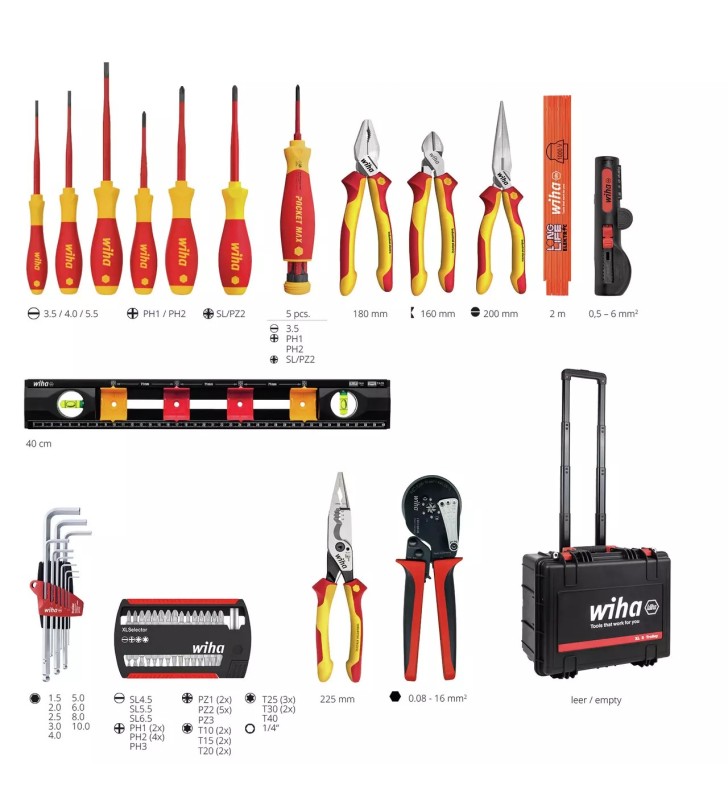WIHA - Coffret à outils XL 2 chariot électrique - 45795