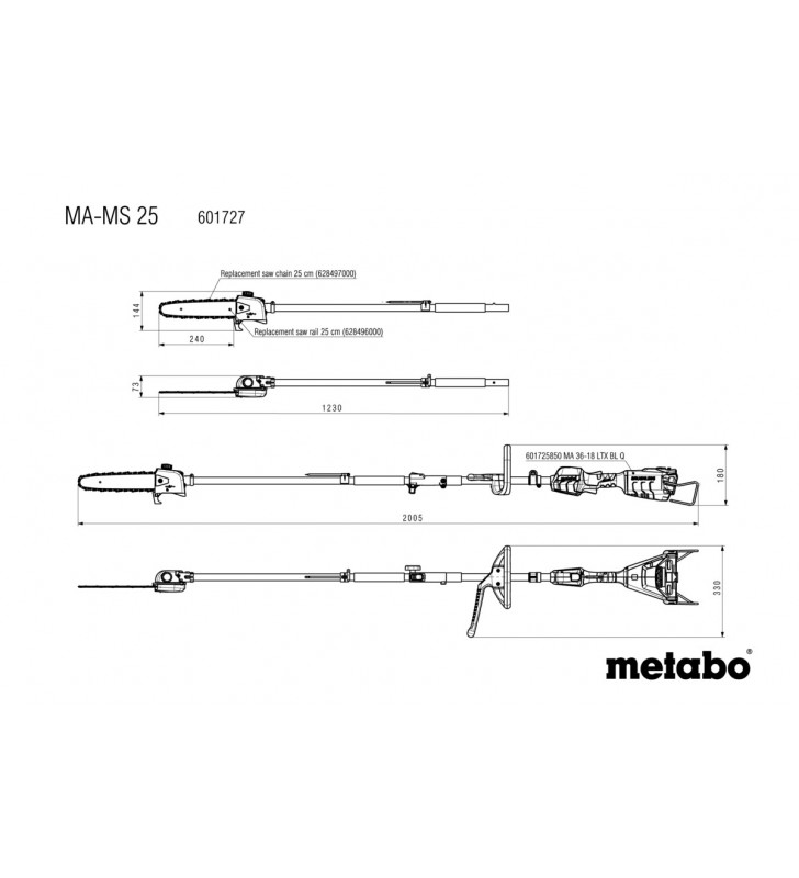 Metabo - MA-MS 25 élagueuse 18V