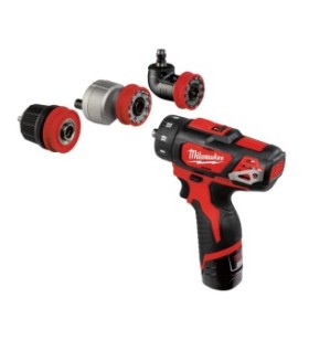 Milwaukee - 4933447836 - M12™ Perceuse visseuse 5 en 1 avec mandrins amovibles