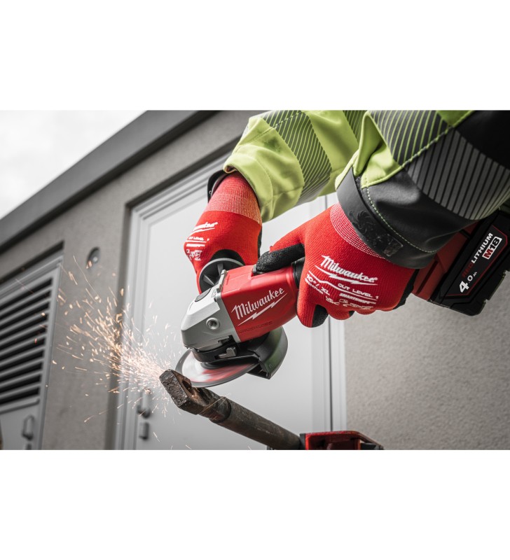 Milwaukee - 4933492643 - M18 Brushless Meuleuse d'angle avec interrupteur coulissant 125  mm