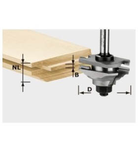 Festool - Fraise à languetter/profiler HW S8 D46 x D12-FD