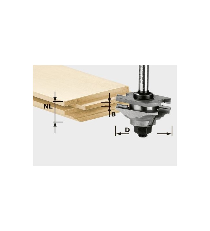 Festool - Fraise à languetter/profiler HW S8 D46 x D12-FD