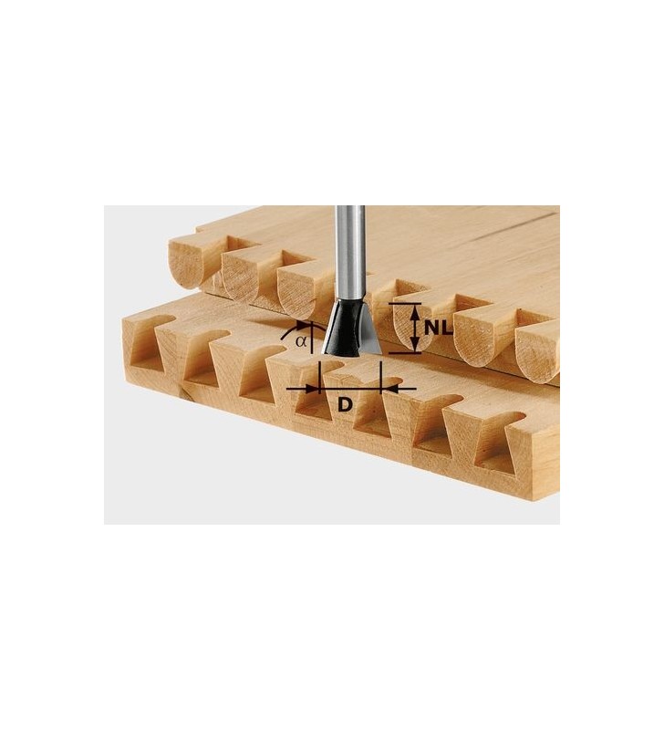 Festool - Fraise à queue d'aronde HW S8 D16/13,5/15°