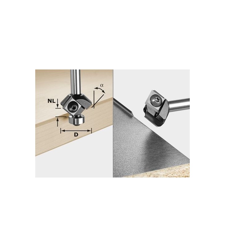 Festool - Plaquettes réversibles pour fraise à chanfreiner S8 HW 45° D27 12x12 KL